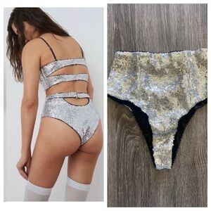 NEW For Love and Lemon Cosmo sequin high waist panty